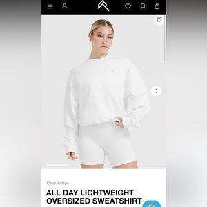NWOT Oner Active All Day Lightweight Oversized Sweatshirt - White